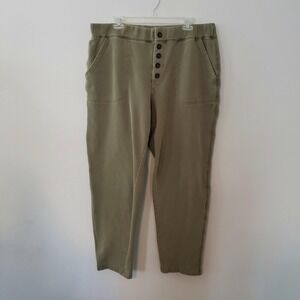 Marine Layer Womens Sweat Pants XL Athleisure Lounge Comfort Button Fly Green‎
